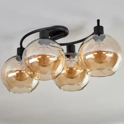 Plafonnier - Verre Koyoto Ambre, 4 lumières