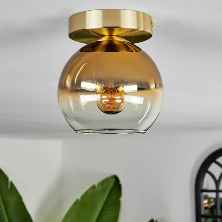 Plafonnier - Verre Koyoto Laiton, 1 lumière