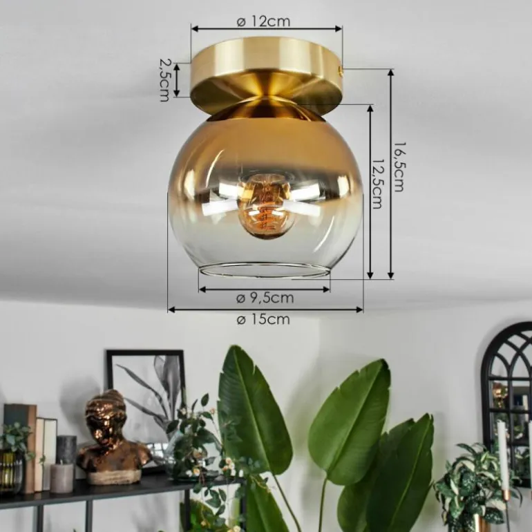 Plafonnier - Verre Koyoto Laiton, 1 lumière