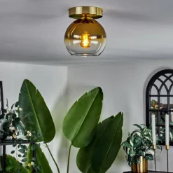 Plafonnier - Verre Koyoto Laiton, 1 lumière