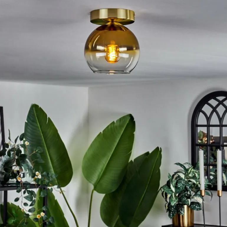 Plafonnier - Verre Koyoto Laiton, 1 lumière