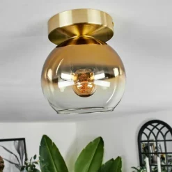 Plafonnier - Verre Koyoto Laiton, 1 lumière