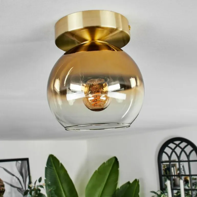 Plafonnier - Verre Koyoto Laiton, 1 lumière