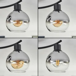 Plafonnier - Verre Koyoto Chrome, Clair, Fumé, 4 lumières