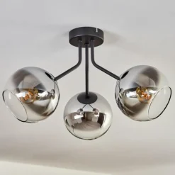 Plafonnier - Verre Koyoto Chrome, Clair, Fumé, 3 lumières