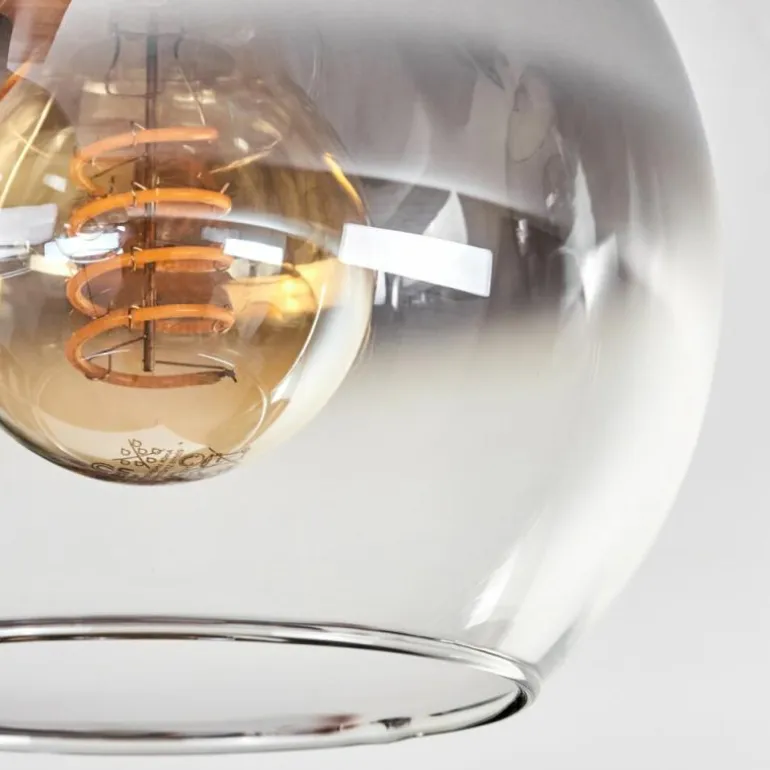 Plafonnier - Verre Koyoto Écru, Noir, 5 lumières