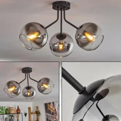 Plafonnier - Verre Koyoto Noir, 3 lumières