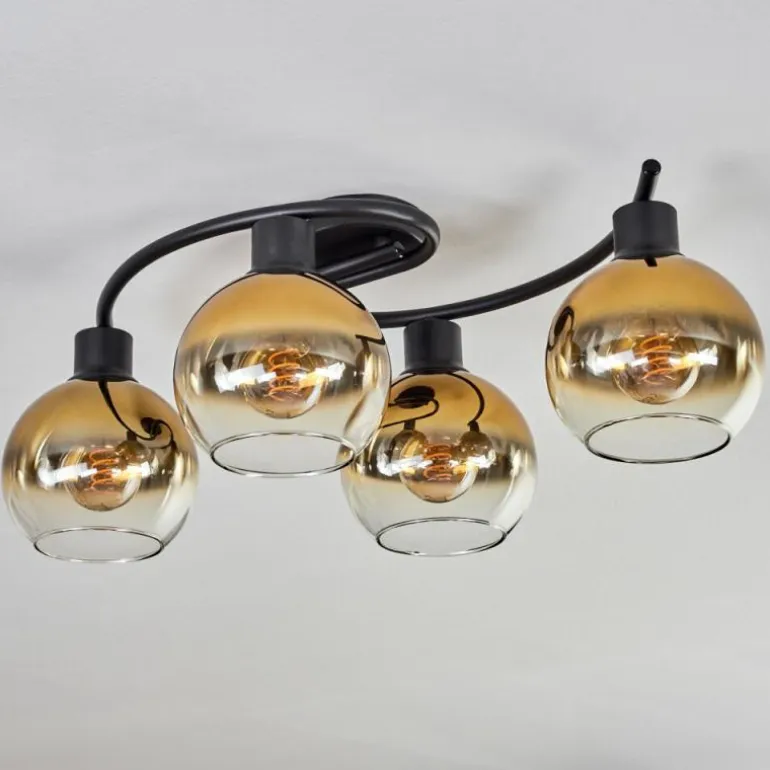 Plafonnier - Verre Koyoto Or, Clair, 4 lumières