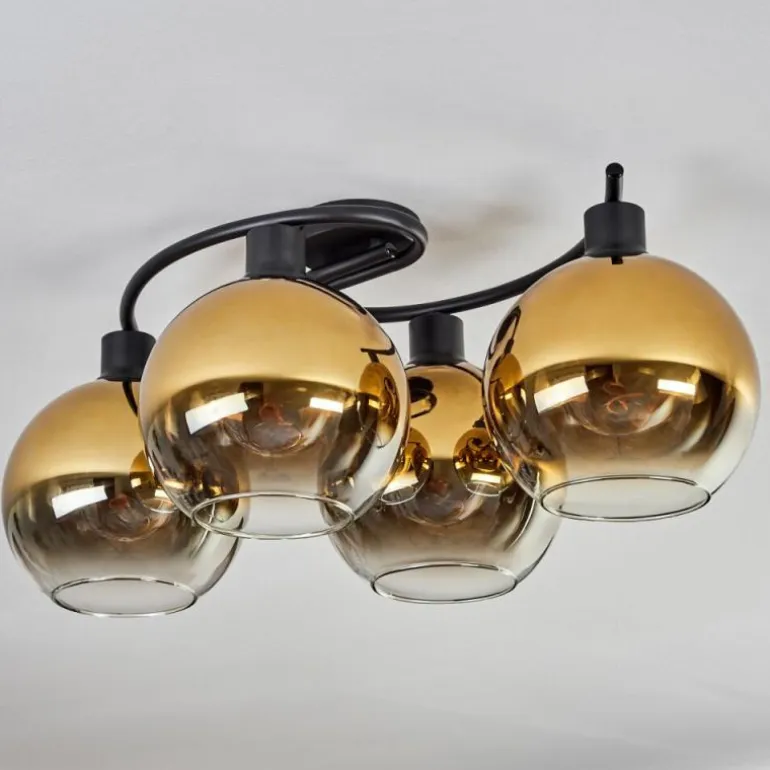 Plafonnier - Verre Koyoto Or, Clair, 4 lumières