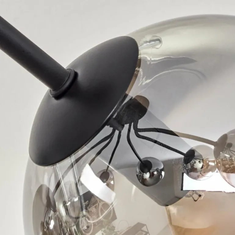 Plafonnier - Verre Koyoto Clair, Fumé, 7 lumières