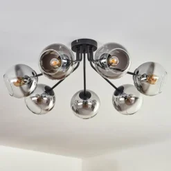 Plafonnier - Verre Koyoto Clair, Fumé, 7 lumières