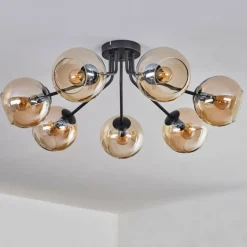 Plafonnier - Verre Koyoto Ambre, 7 lumières