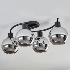 Plafonnier - Verre Koyoto Chrome, Fumé, 4 lumières