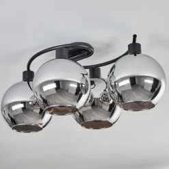 Plafonnier - Verre Koyoto Chrome, Fumé, 4 lumières