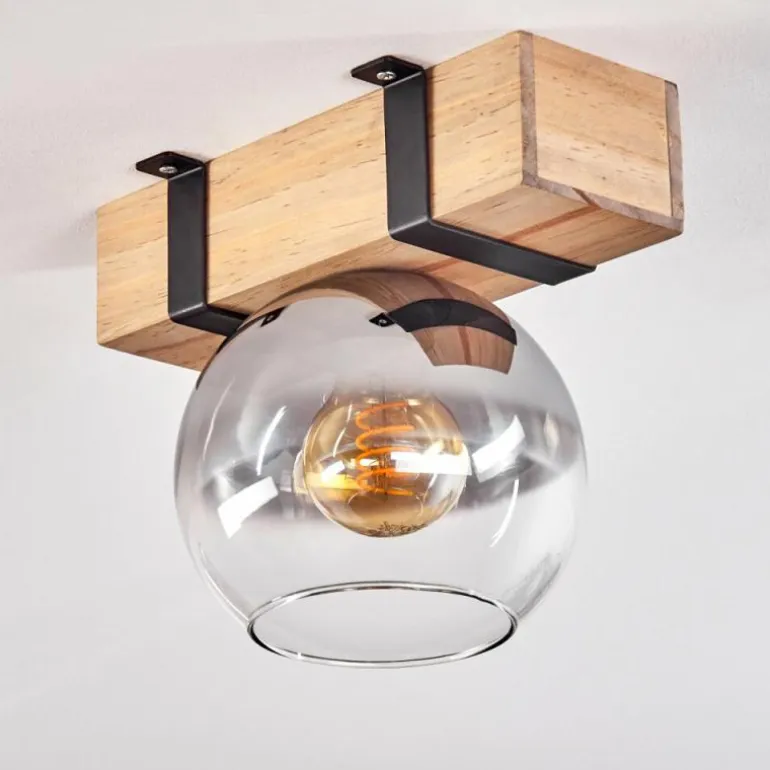 Plafonnier - Verre Montgomery Écru, Noir, 1 lumière