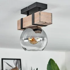 Plafonnier - Verre Montgomery Écru, Noir, 1 lumière