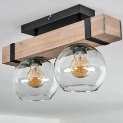 Plafonnier - Verre Montgomery Écru, Noir, 2 lumières