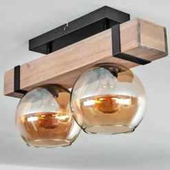 Plafonnier - Verre Montgomery Écru, Noir, 2 lumières