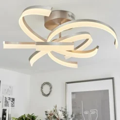Plafonnier Vignats LED Nickel mat, 4 lumières, Télécommandes
