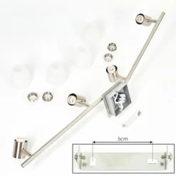 Plafonnier Villaseca LED Nickel mat, 4 lumières