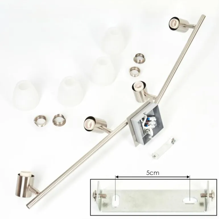 Plafonnier Villaseca LED Nickel mat, 4 lumières