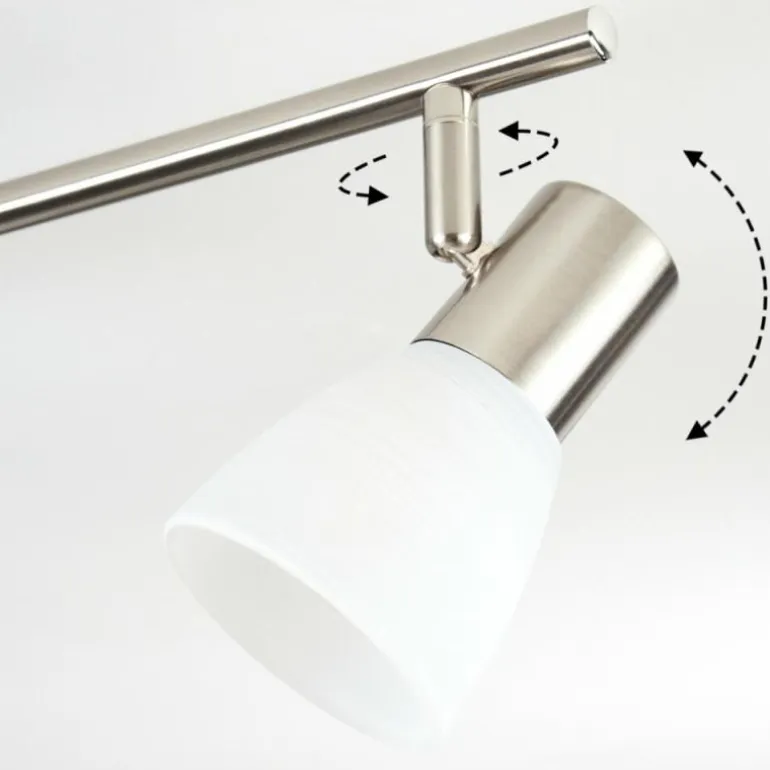 Plafonnier Villaseca LED Nickel mat, 4 lumières