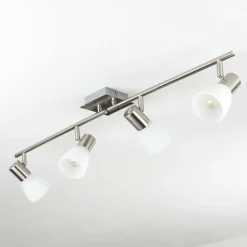 Plafonnier Villaseca LED Nickel mat, 4 lumières