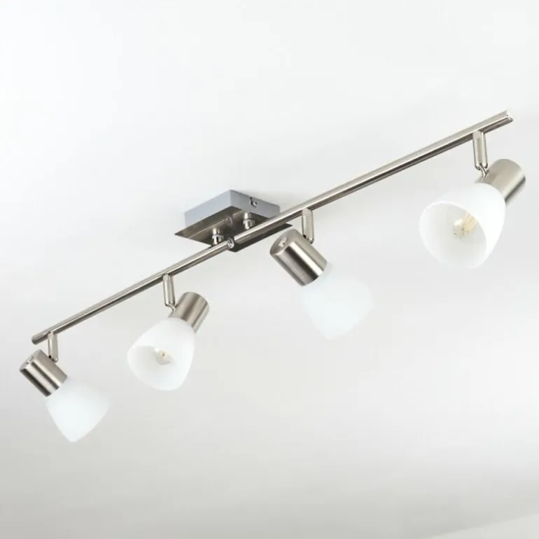 Plafonnier Villaseca LED Nickel mat, 4 lumières