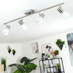 Plafonnier Villaseca LED Nickel mat, 4 lumières