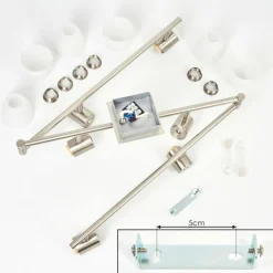Plafonnier Villaseca LED Nickel mat, 6 lumières