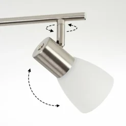 Plafonnier Villaseca LED Nickel mat, 6 lumières