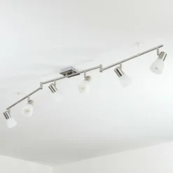 Plafonnier Villaseca LED Nickel mat, 6 lumières