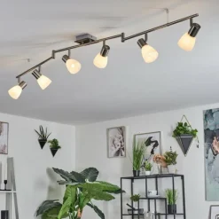 Plafonnier Villaseca LED Nickel mat, 6 lumières