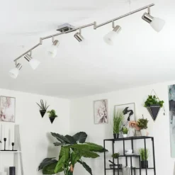 Plafonnier Villaseca LED Nickel mat, 6 lumières