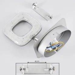 Plafonnier Villenauxe LED Chrome, Nickel mat, 1 lumière