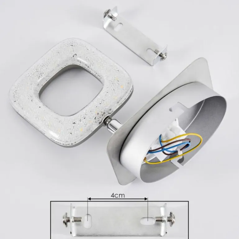 Plafonnier Villenauxe LED Chrome, Nickel mat, 1 lumière