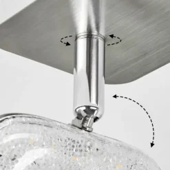 Plafonnier Villenauxe LED Chrome, Nickel mat, 1 lumière