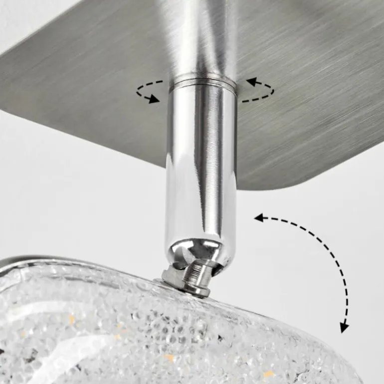 Plafonnier Villenauxe LED Chrome, Nickel mat, 1 lumière