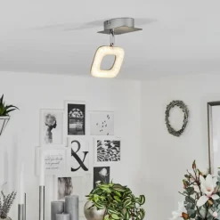 Plafonnier Villenauxe LED Chrome, Nickel mat, 1 lumière