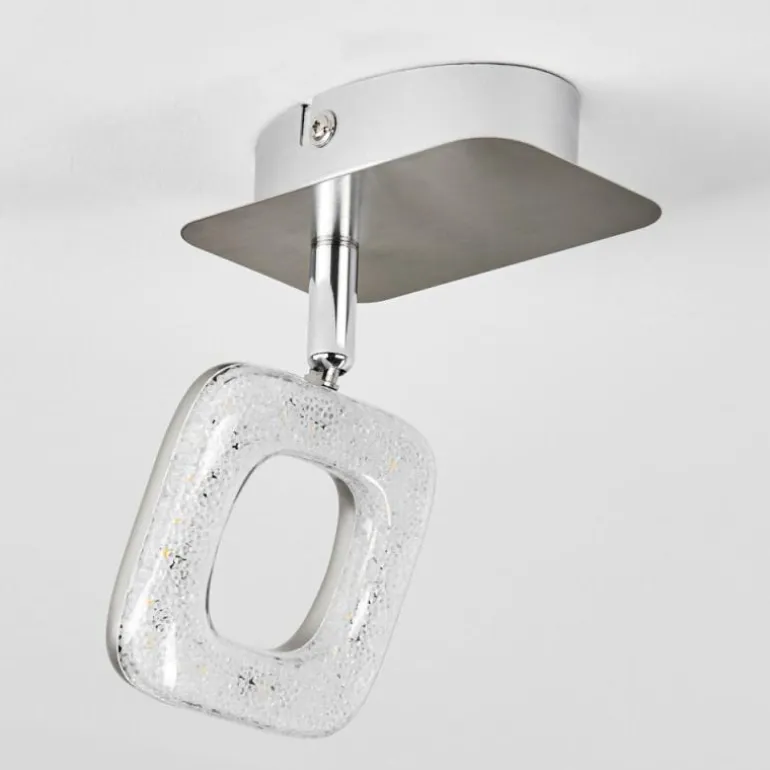 Plafonnier Villenauxe LED Chrome, Nickel mat, 1 lumière