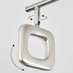 Plafonnier Villenauxe LED Chrome, Nickel mat, 2 lumières