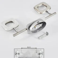 Plafonnier Villenauxe LED Chrome, Nickel mat, 2 lumières
