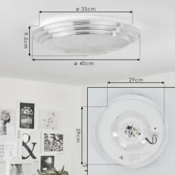 Plafonnier Villeveyrac LED Blanc, 1 lumière, Télécommandes