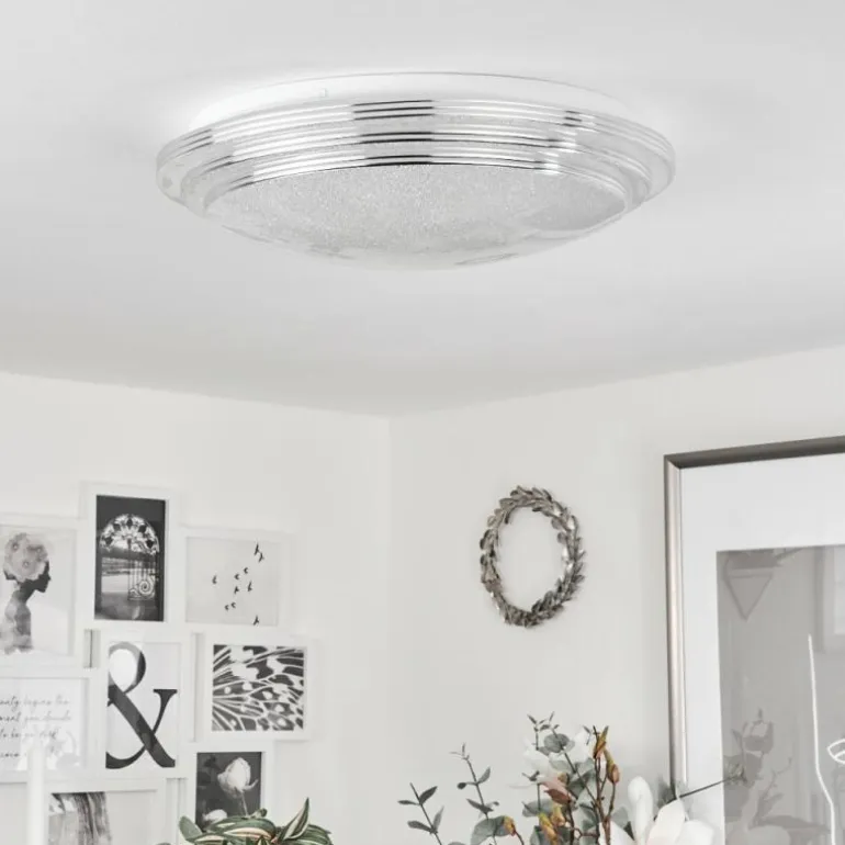 Plafonnier Villeveyrac LED Blanc, 1 lumière, Télécommandes