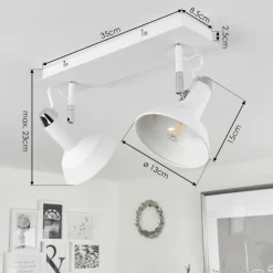 Plafonnier Vouzy Blanc, 2 lumières