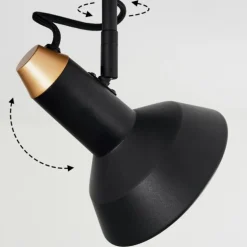 Plafonnier Vouzy Noir, 3 lumières
