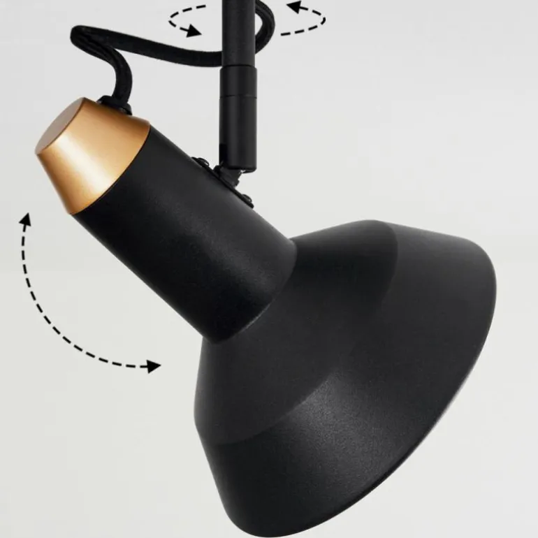 Plafonnier Vouzy Noir, 3 lumières