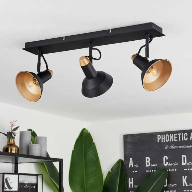 Plafonnier Vouzy Noir, 3 lumières