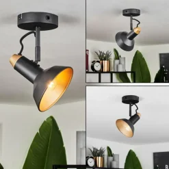 Plafonnier Vouzy Noir, 1 lumière