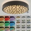 Plafonnier Agodim LED Noir, Blanc, 1 lumière, Télécommandes, Changeur de couleurs
